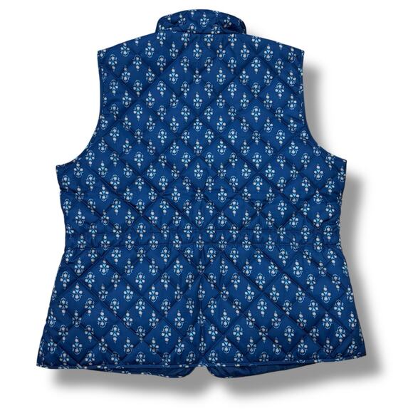NWT St John’s Bay Women’s Size L Blue Floral Puffer Vest Layering Gorpcore - Picture 4 of 5